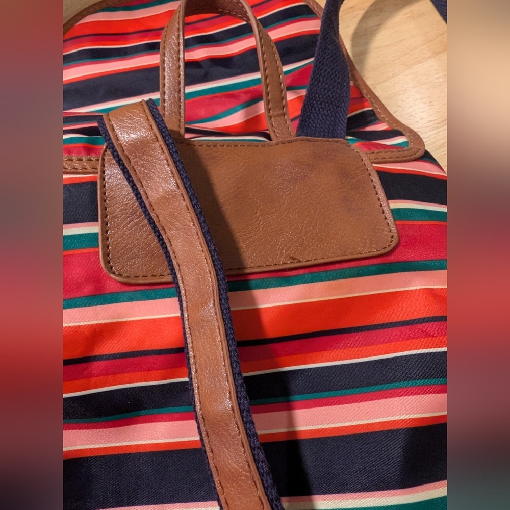 Bueno Multicolored Bright Striped Drawstring Backpack - Picture 8 of 8